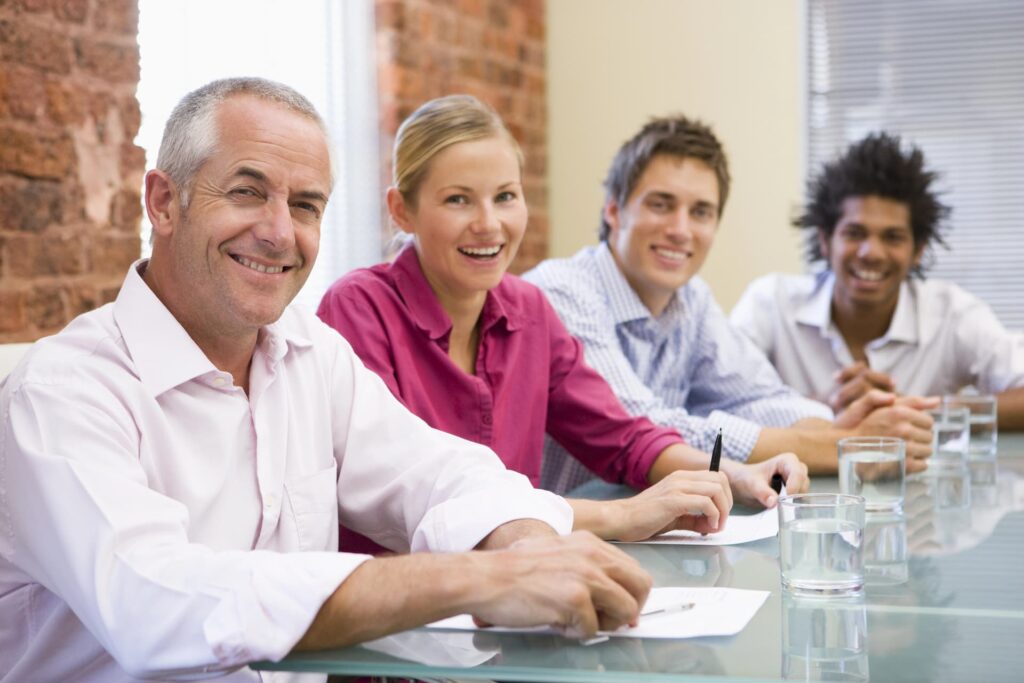 People sitting around a table